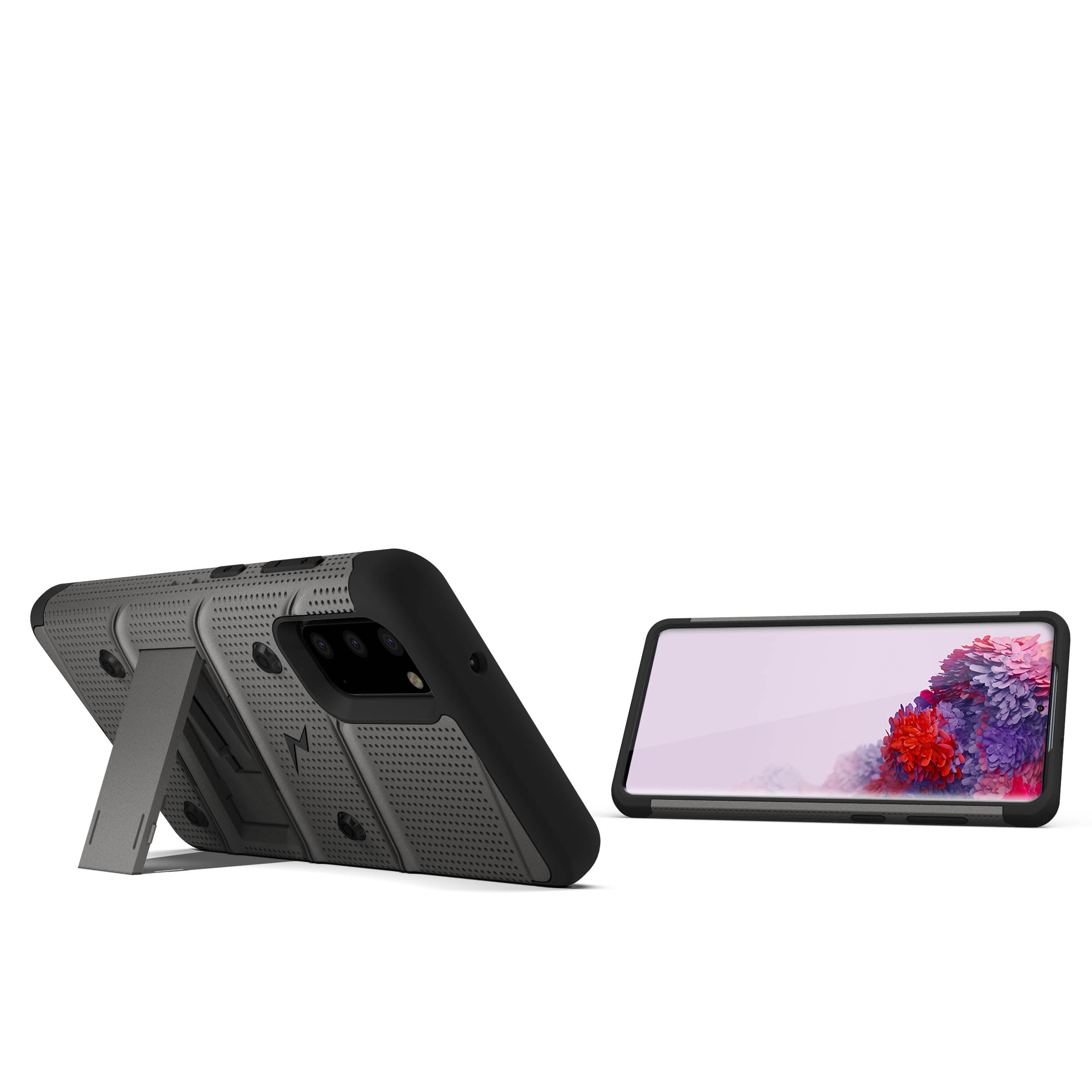 ZIZO BOLT Series for Galaxy S20 Case with Kickstand Holster Lanyard - Gun Metal Gray