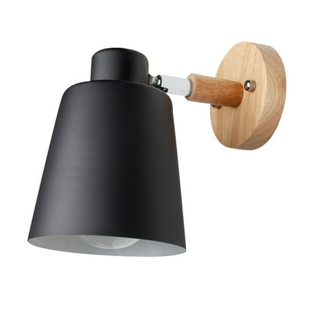 

CuiYou Modern Wooden Wall Mounted Bedside Sconce LED Light Steering Head Stair Lamp