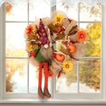 thumbnail image 4 of Fall Wreath 17 Inches Front Door Wreath  Autumn Wreath with Maple Leaf Berry  Pumpkins Wreath with String Light Festival Home Decor, 4 of 5