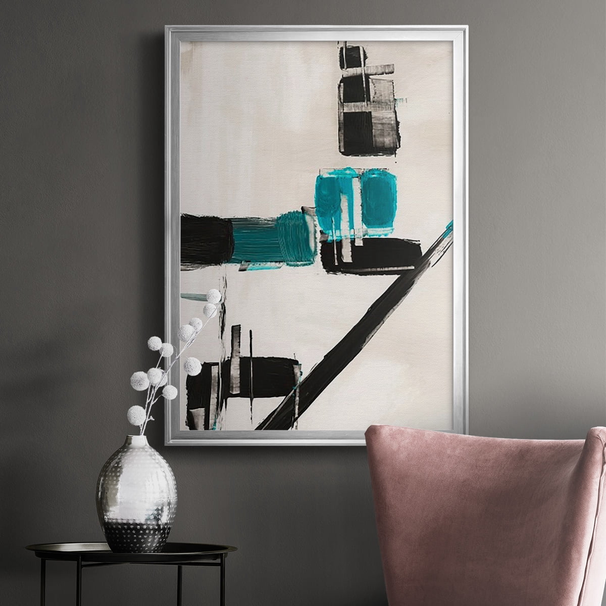 Geometry Notes I Premium Framed Print, in Gold, Black, or Silver - Ready to Hang
