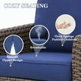 thumbnail image 5 of EAGLE PEAK Ocean Vista Set of 2 Patio Variated Brown All-weather PE Wicker 360-Degree Rocking Swivel Chairs with Extended Armrest, Blue Cushions, 5 of 10