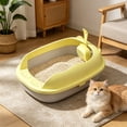 thumbnail image 6 of Cat Litter Pan With Side Hanging Litter Scoop, Semi-Closed Spill Resistant Kitten Toilet for Small Indoor Household Cats, 6 of 6