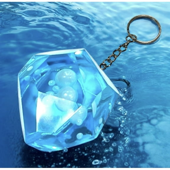 Evolution Water Stone Keychain - TCG, Resin Prop, Custom Gift, Collectibles, Anime Fashion, Elemental