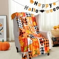 thumbnail image 2 of BLEUM CADE Fall Throw Blanket,Pumpkin Maple Leaves Plaid Blanket,Super Soft Flannel Throw Blankets for Bed Couch Sofa 50"x60", 2 of 9