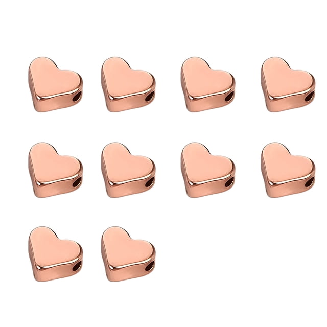 Qarigey 10X con cuentas de corazón espaciador DIY Prop cobre mano de obra fina superficie lisa multicolor sin rebabas dulce regalo Ropa, zapatos y accesorios Miscelánea Oro rosa