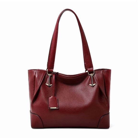 Genuine Leather Hobo Tote Bag, Women's Grainy Shoulder Handbag Purse