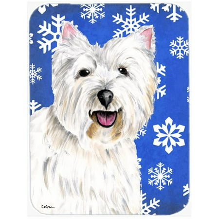 

Westie Winter Snowflakes Holiday Glass Cutting Board - Large