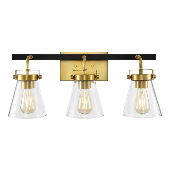 SAFAVIEH Rayney 3-Light LED Brass Iron Wall Sconce with Clear Shade