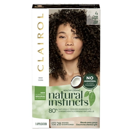Clairol Natural Instincts Semi-Permanent Hair Color, 4 Dark Brown