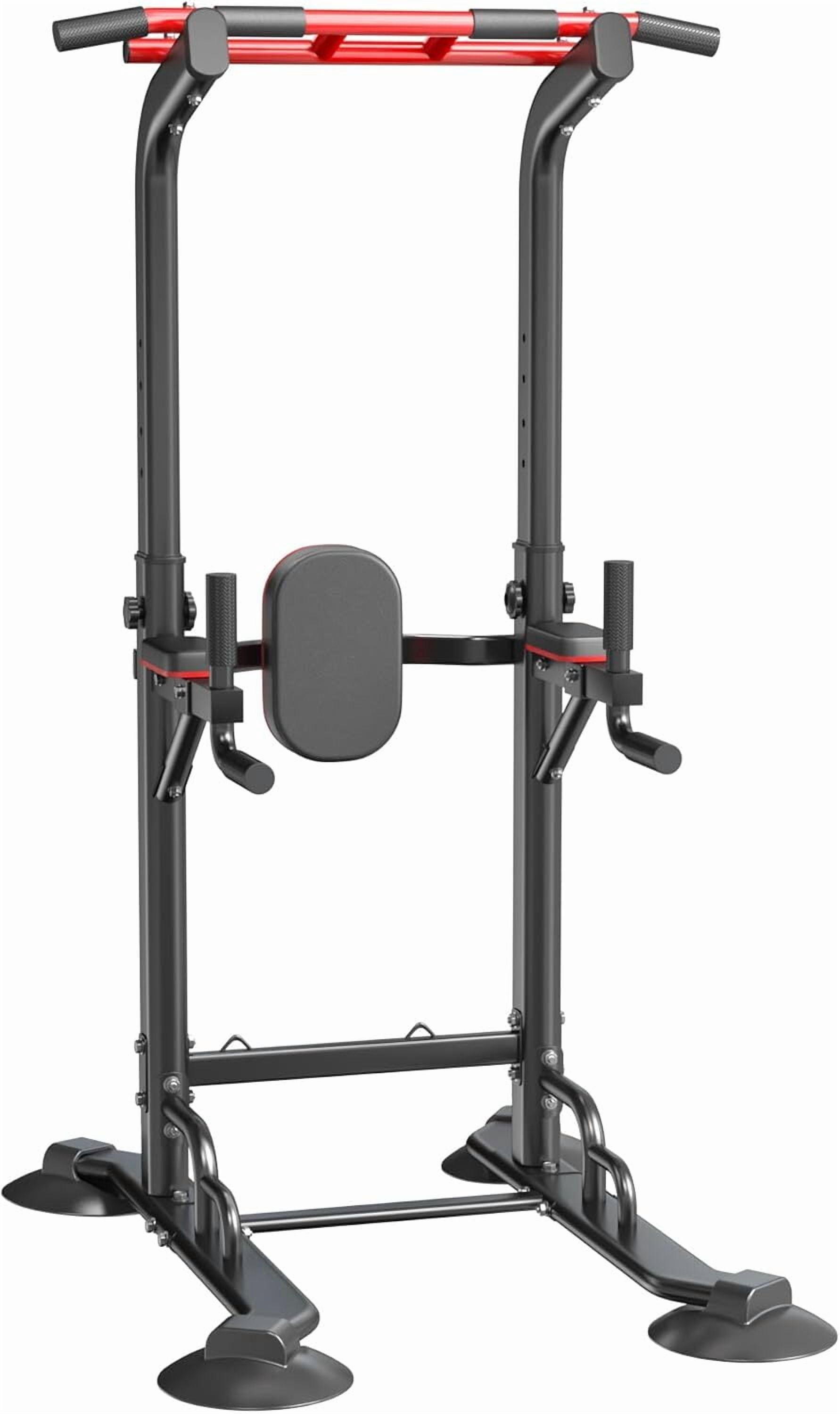 SogesPower 94.5"H Power Tower Pull Up Bar Station, 12 Adjustable Height Pull Up Bar Stand for Home Gym, Multi-Function Pull Up Dip Station Dip Bar Strength Training Fitness Equipment, 330LBS, Black