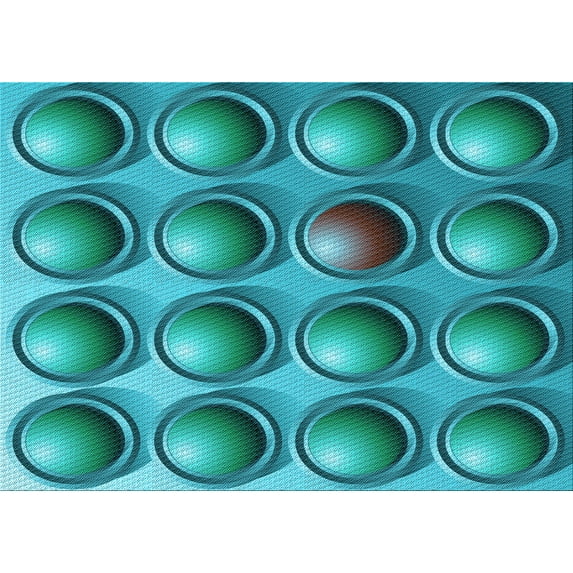 Ahgly Company Machine Washable Indoor Rectangle Transitional Teal Green Area Rugs, 2' x 5'