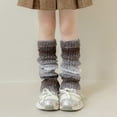 thumbnail image 2 of Tisuna Toddler Kids Socks Girls Knee High Stacked Socks Gradient Print Leg Warmers Loose Socks For Girls Toddler Coffee, 2 of 3