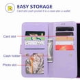 thumbnail image 5 of Dteck 9 Card Holder Folio Flip Glitter Leather Folding Stand Magnetic Wallet Purse Case with Strap &Zipper Coin Change Money Pocket, For iPhone 11 Pro 5.8", purple, 5 of 7
