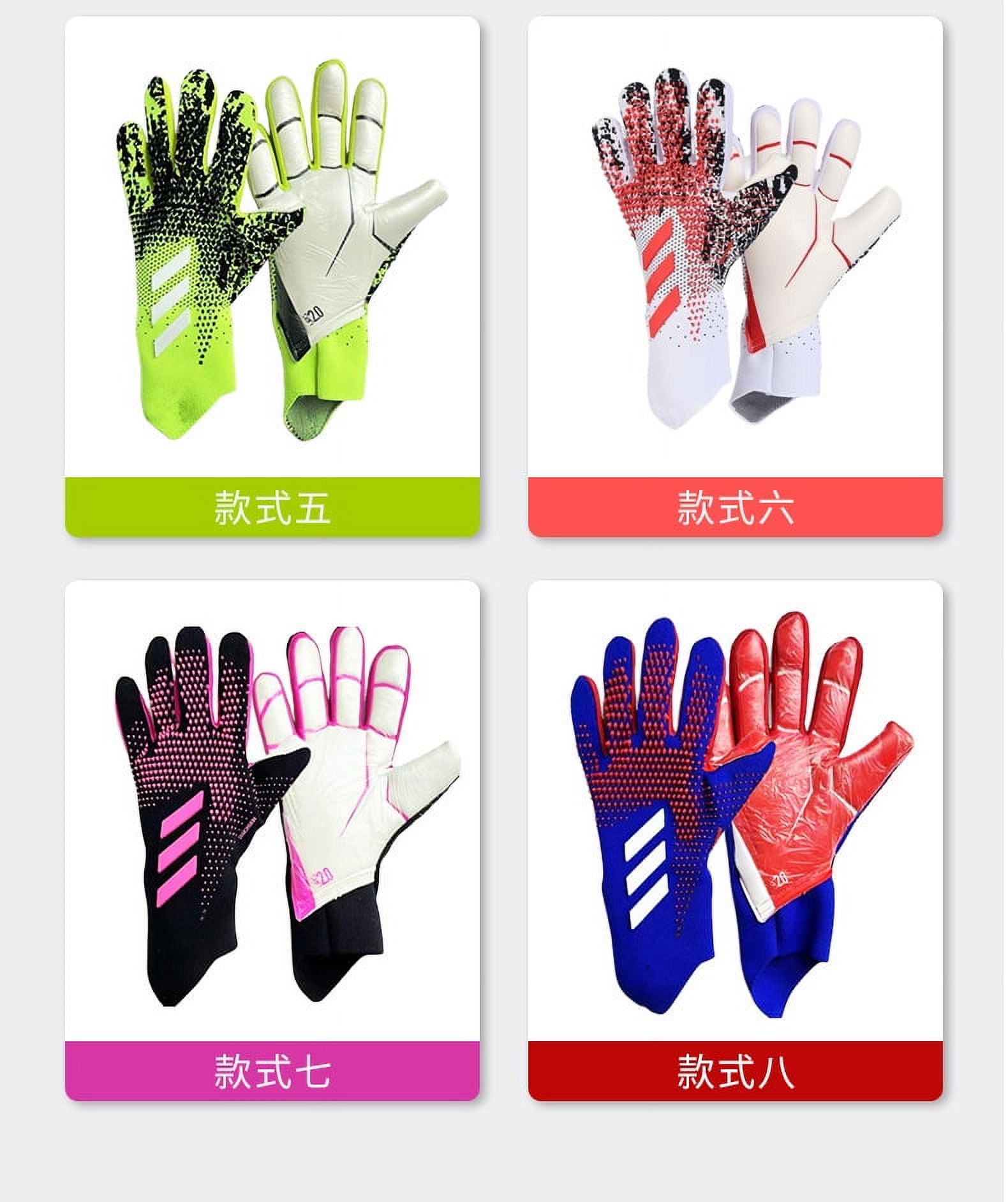 New Falcon Football Goalkeeper Gloves Thickened Anti-Slip Latex Wear-Resistant Goalkeeper Finger Youth Goalkeeper Gloves,Size 10,Green Black