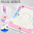 thumbnail image 4 of Dteck for iPad Air 13 Inch Case M2(2024) Heavy Duty Case, Shockproof Drop Protection with Screen Protector & Pencil Holder & Rotating Stand & Handle Rugged Protective Cover, Rainbow Pink, 4 of 6