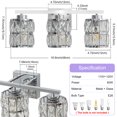 thumbnail image 2 of Deyidn 3-Light Chrome Bathroom Vanity Light, 18.9" Dimmable Modern Wall Mirror Light Fixture with Cylinder Crystal Shades for Bathroom, Powder Room, 2 of 9