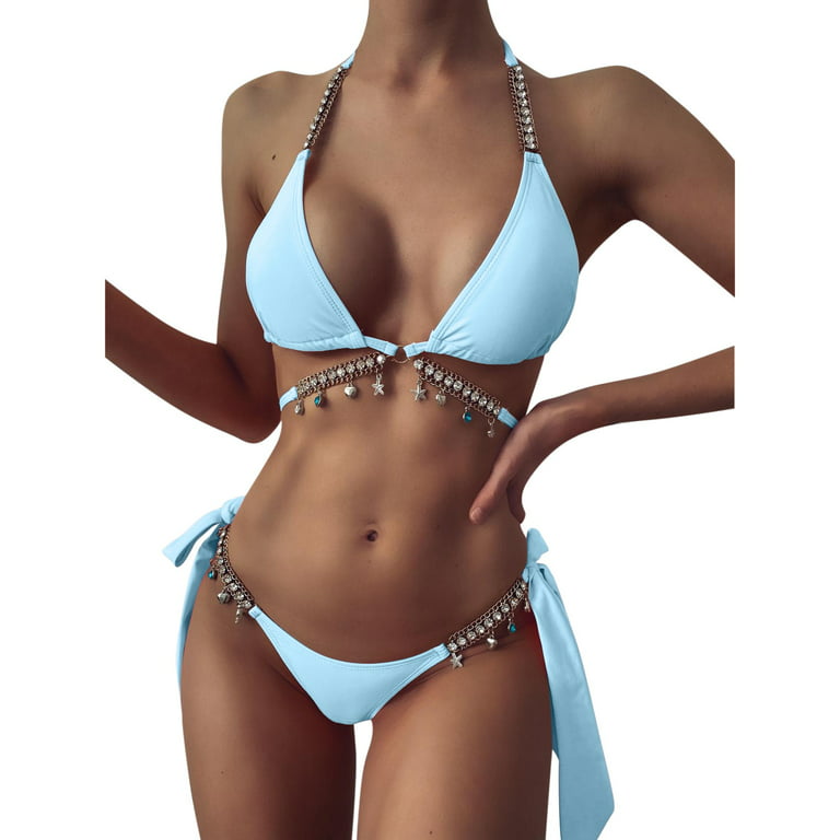2DXuixsh Bikini Tops for Women Small Bust Women's Bikini Swimming
