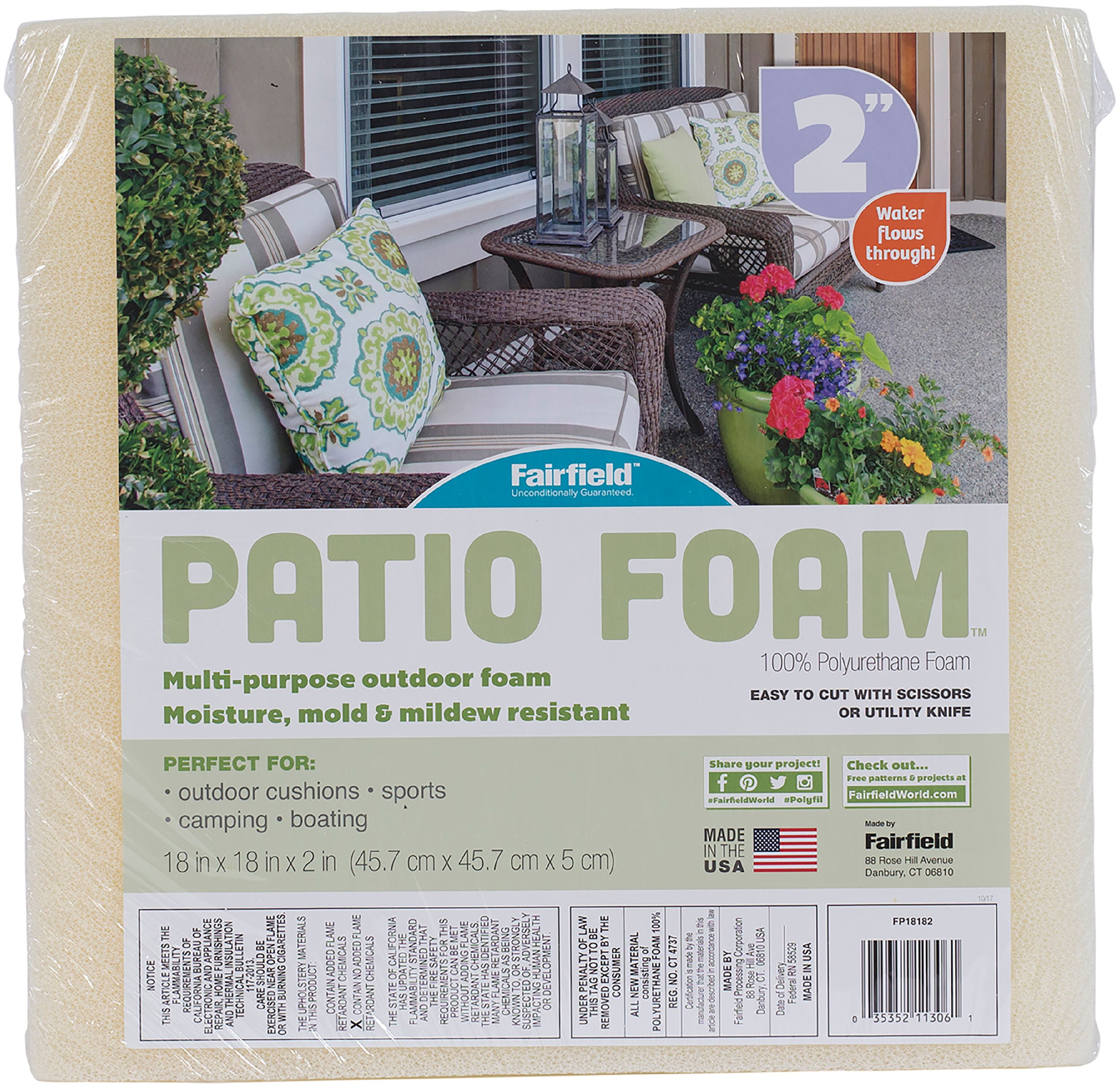 Fairfield Patio Foam 18" x 18" x 2"