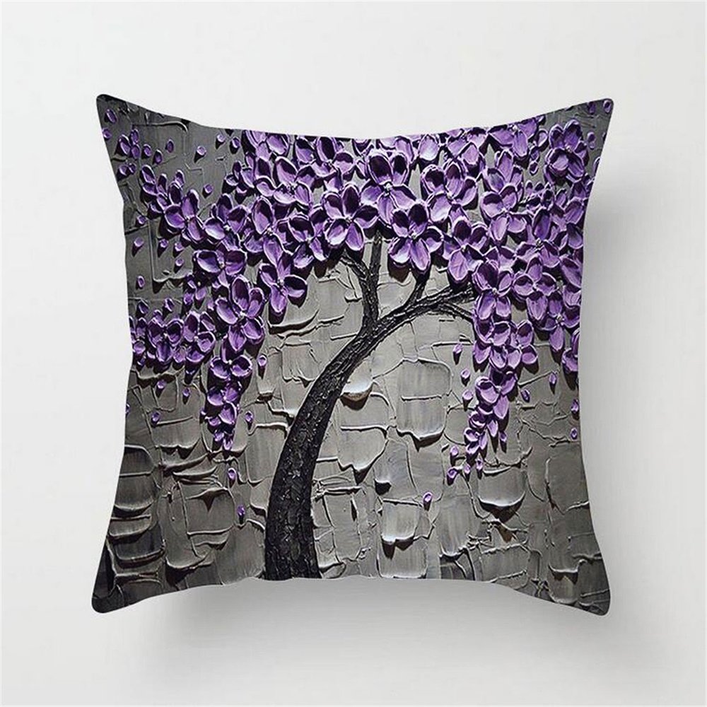 Tree Oil Painting Toss Pillowcases Decor Throw Pillow Covers Cushion
