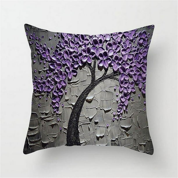 Tree Oil Painting Toss Pillowcases Decor Throw Pillow Covers Cushion