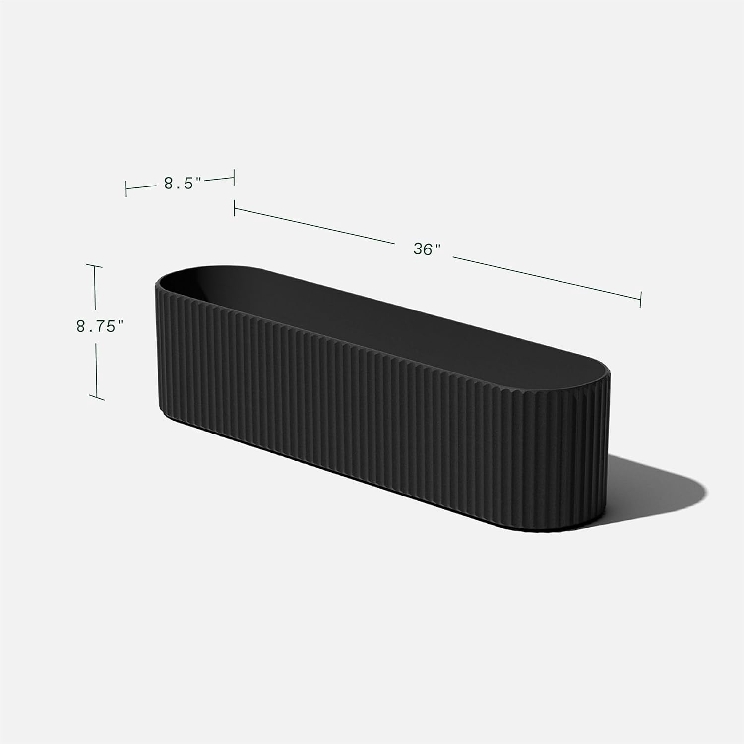 Window Box Planter - Long Planter Box for Windowsill/Balcony | Durable Plastic-Stone Composite Material | Modern Décor for Flowers/Herbs