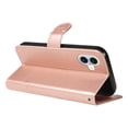 thumbnail image 7 of for iPhone 16 Wallet Case, [with Card Holder] Embossed Pattern PU Leather Detachable Wrist Strap Slim Shockproof Protective Flip Stand Phone Case for iPhone 16 Women Girls, Rosegold, 7 of 7