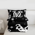 thumbnail image 5 of Erosebridal Kids Football Print Letter M Twin Comforter Sets,Soccer Ball Games Bedding Set For Ball Boys,Reversible Black 2 Pieces, 5 of 7