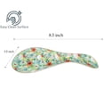 thumbnail image 4 of J.West Ceramic Spoon Rest Holder for Kitchen Counter & Stove Top with Floral Pattern Green, 4 of 8