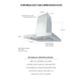 KOBE ISX2130SQB2 Brillia 30inch Island Range Hood, 3Speed, 680 CFM