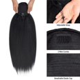 thumbnail image 4 of YBQF Ponytail Extension Straight 28 Inch Long Drawstring Ponytail for Black Women Natural Clip in Hair Extension Fake Ponytail Synthetic Hair Piece (28 Inch, OT1B/27/30), 4 of 5