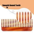 thumbnail image 3 of 2 Pack Wide Tooth Comb, Portable Travel Acetate Combs for Wet and Dry Hair, Large Hair Detangling Comb (Brown, Ivory), 3 of 5