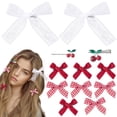 thumbnail image 1 of Alpinleux 12 pinzas para el pelo Y2K con lazo de cerezo rojo, mini lazos para el pelo de encaje, horquillas para el pelo a cuadros, lindos pasadores para el pelo, accesorios para el pelo para mujeres, 1 of 5