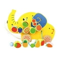 thumbnail image 2 of Monterssori-juguete educativo con cuentas de cordones de madera para niños, juguetes educativos para enhebrar frutas y verduras, regalos de cumpleaños Elefante, 2 of 9
