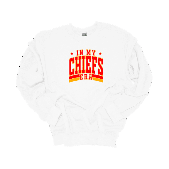 Womens Funny Swift Sweatshirt In My Chiefs Era Football Kelce Cozy Crewneck Sweatshirt-White-Small
