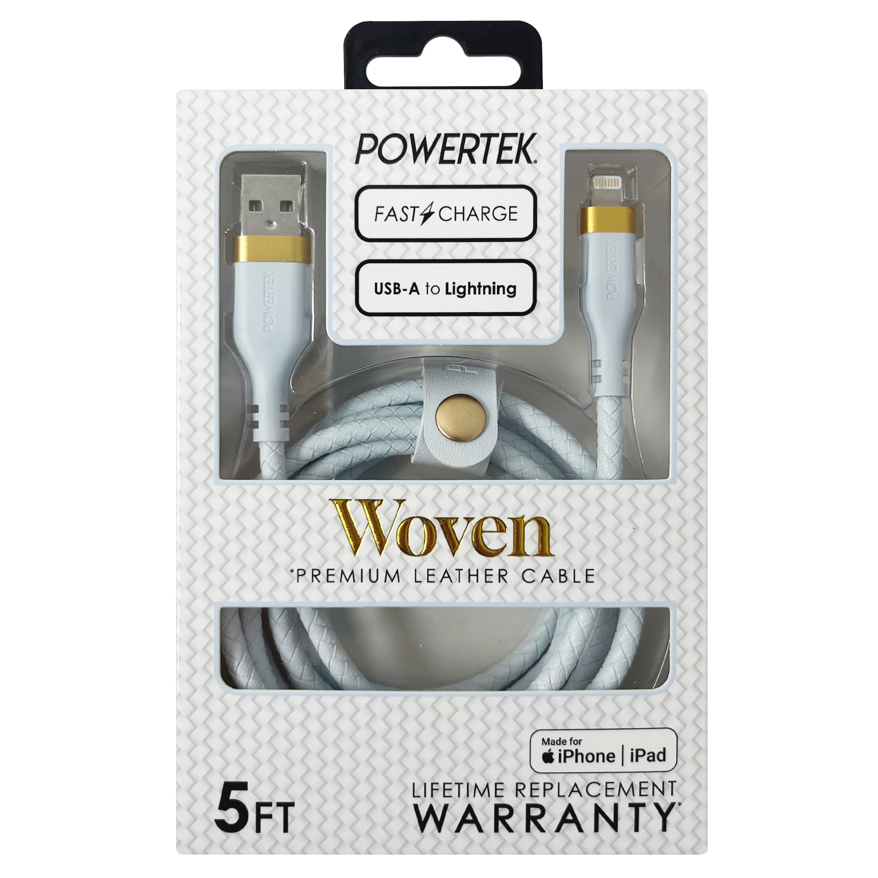 Liquipel Powertek Woven USB-A to Lightning - Blue