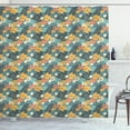 thumbnail image 1 of Floral Shower Curtain, Flourishing Abstract Garden Hand Drawn Doodle Style Dots and Petals Colorful Design, Fabric Bathroom Set with Hooks, 69W X 75L Inches Long, Multicolor, by Ambesonne, 1 of 3