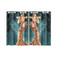 thumbnail image 1 of BSDHOME Funny Giraffe with a Little Monkey Window Curtain Kitchen Curtain 26x39 inches (Two Pieces), 1 of 3