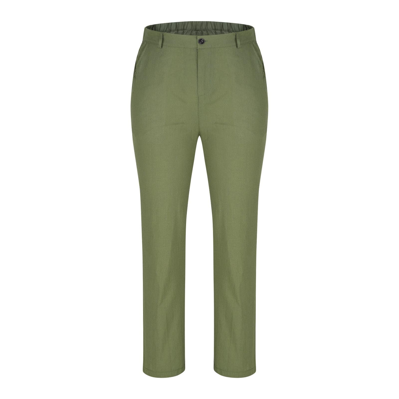men's wrinkle free dress pant green color regular fit Athletic Fit Stretch Suit Pants main image 1