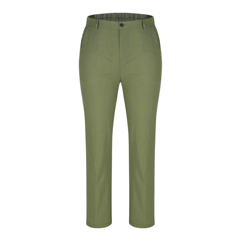 men's no iron dress pant green color classic fit Textured Garment Washed Stretch Cotton Suit Pants for Tall Men in Desert Khaki 32 / 38 / Desert Khaki main image 0