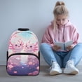 thumbnail image 2 of KUIFORTI Pink Cherry Blossom Axolotl Kids Backpack Polyester School Bag with Multiple Organizer Pockets for Elementary Middle Girls Back to School Essentials Gifts, 2 of 7