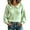 07#Light Green, variant on Rib Knit Sweater Top for Women Long Sleeve Ruffle Collar Peter Pan Collar Button Neck Fitted Knit Pullover Elegant Casual Fall Spring
