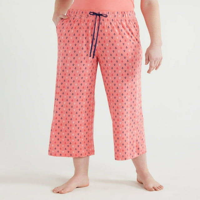 JUNWELL Women‘s Knit Cropped Sleep Pants Sizes S to 3X