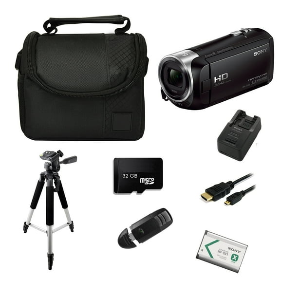 Sony HDRCX405 HD Handycam (Black) with 32GB Accessory Bundle Walmart