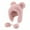 Pink, variant on Toudaret Winter Hat with Scarf Bear Ear Decor Thick Faux Mink Hair Full Protection Pure Color Headwear Outdoor Activities Cap
