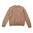 thumbnail image 6 of Womens Mock Neck Long Sleeve Knit Sweaters Turtleneck Casual Lightweight Button Cuffs Fall Pullover Sweater Light Brown M, 6 of 7