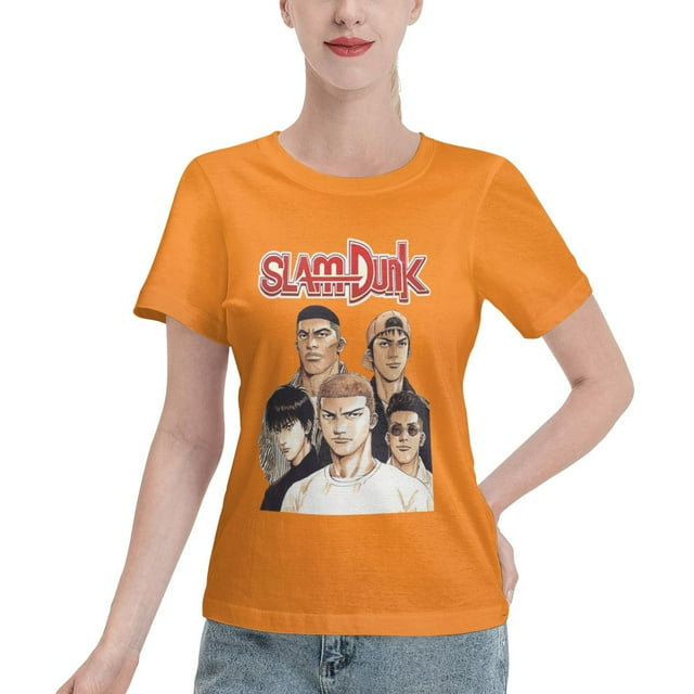 T-Shirt Basique à Manches Courtes pour Femmes Slam Dunk