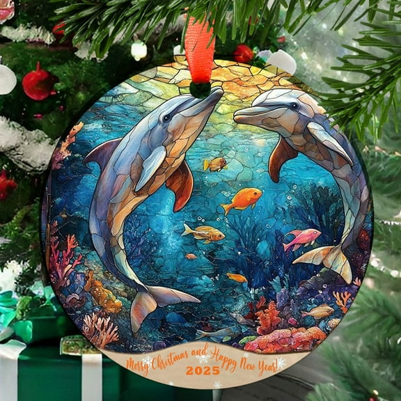 Dolphin Aquarium 6 Christmas Ornament, Holiday Tree Ornament, Gift for Mom, Love Day Home Decor, Festival Gift Ornament, Keepsake 2025