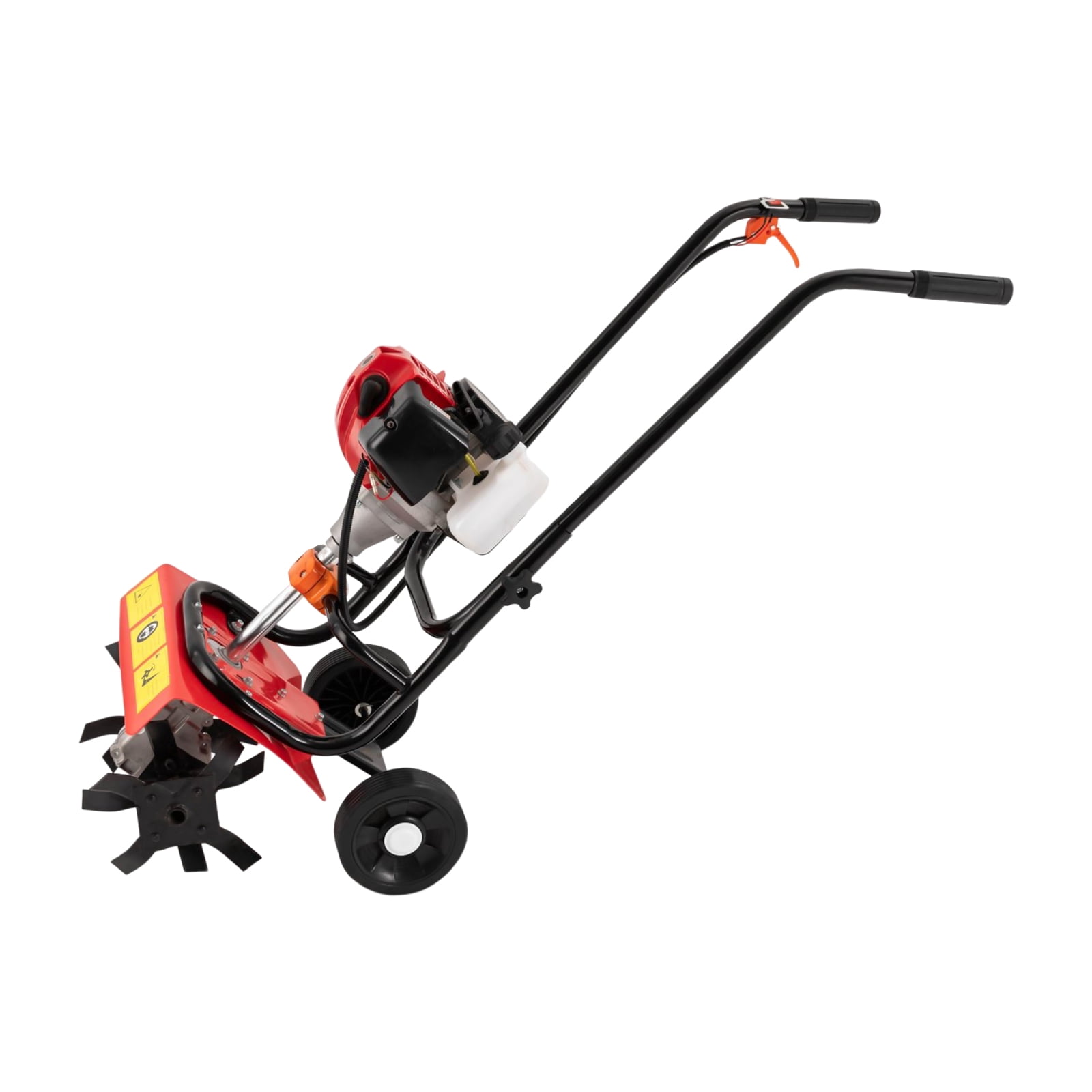 Wildnix Gas Powered Mini Tiller Cultivator, High-Quality Iron & Plastic, Two-Stroke Engine for Stable Power, Easy Operation, 0.2gal Fuel Tank, Long-Lasting Durability for Soil Loosening