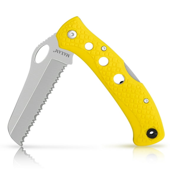 Maxam SKMXSALT5 5 in. Salt Water Knife, Bright Yellow