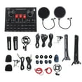 thumbnail image 2 of Condenser Microphone Kit, Live Sound Card Set BP1048B2 Chip Colorful LED Lighting Noise Reduction with Rotating Stand Earphones for Studio, 2 of 7